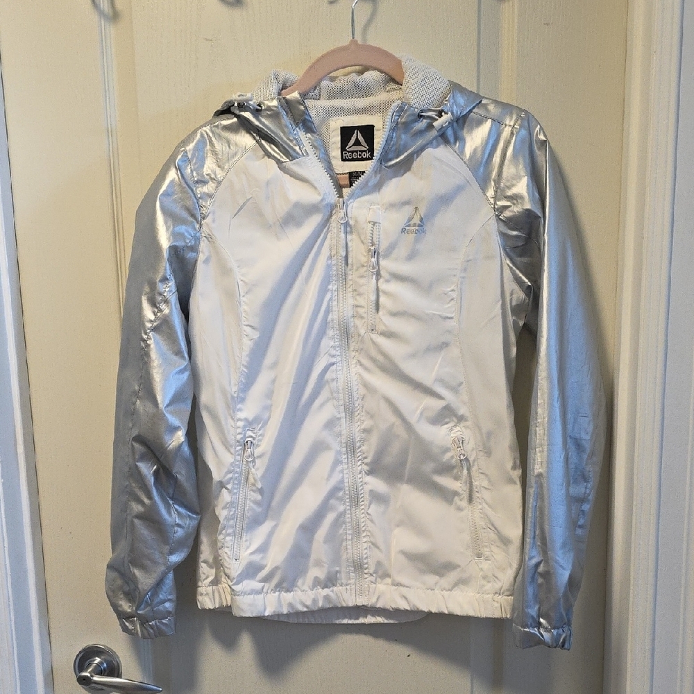 Adidas White and Silver Jacket